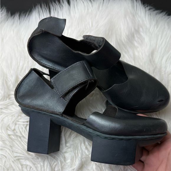 Trippen Metallic Dark Green Leather Mary Jane Block Heel Shoes EU 36 - Picture 4 of 12